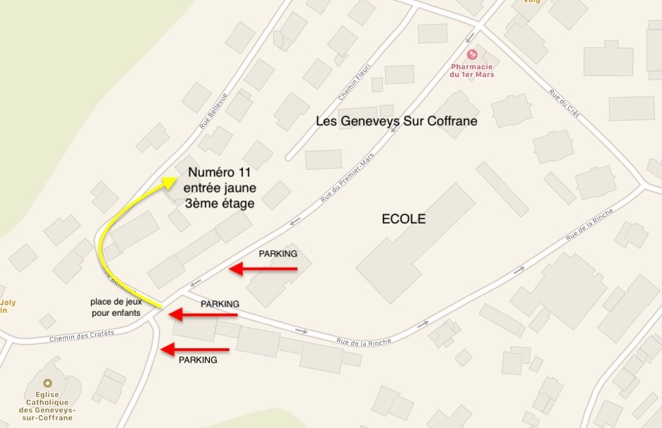 Plan d'acc&egrave;s - Bellevue 11, Les Geneveys-sur-Coffrane